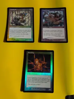 Lashknife & Lawbringer &Rackling (wear to foil top MTG 3 Card. OLD FOIL. NEMESIS - Image 1
