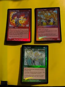 Laccolith Whelp,Flowstone Wall & Fog PAtch MTG 3 Card OLD VINTAGE FOIL. NEMESIS. - Image 1