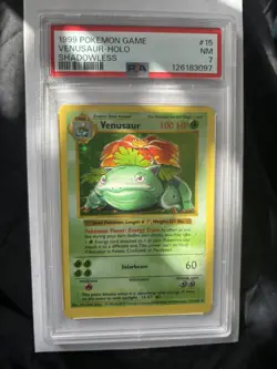 Pokemon Venusaur Base Set Shadowless Holo Rare #15 PSA 7 - Image 1