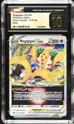 Regigigas VSTAR Pokemon (2023) Crown Zenith 114/159 Holo CGC PRISTINE 10 - Image 1