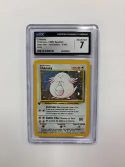 1999 Pokemon 1st Edition Base Chansey CGC 7 Spanish #3/102 Holo Rare - Image 1