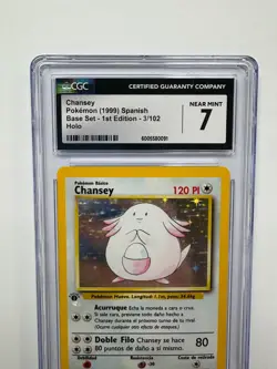 1999 Pokemon 1st Edition Base Chansey CGC 7 Spanish #3/102 Holo Rare - Image 2