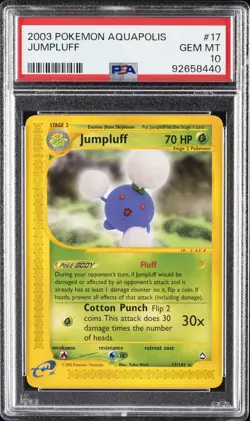 2003 POKEMON AQUAPOLIS #17 JUMPLUFF PSA 10 - Image 1