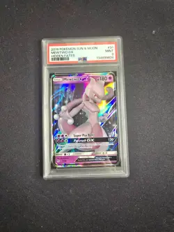 PSA 9 MINT 2019 Pokemon Mewtwo GX Hidden Fates Sun & Moon PSA 9 MINT - Image 1