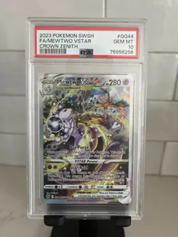 2023 Pokemon SWSH Crown Zenith FA/Mewtwo VSTAR #GG44/GG70 PSA 10 Gem MT - Image 1