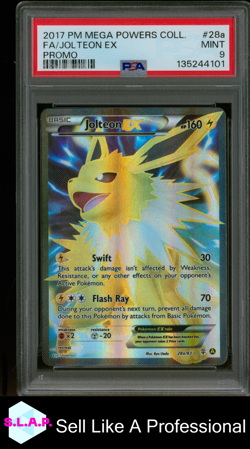 FA/JOLTEON EX POKEMON MEGA POWERS COLLECTION PROMO 2017 28A PSA 9 - Image 1