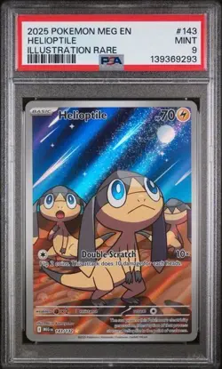 2025 POKEMON MEG EN-MEGA EVOLUTION ILLUSTRATION RARE #143 HELIOPTILE PSA 9 - Image 1