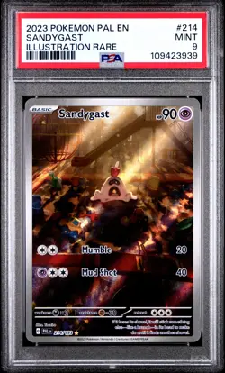 2023 POKEMON PAL EN-PALDEA EVOLVED ILLUSTRATION RARE #214 SANDYGAST PSA 9 - Image 1