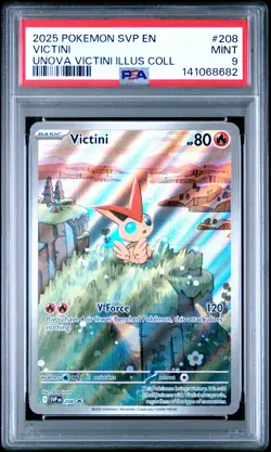 2025 POKEMON SVP EN-SV BLACK STAR PROMO #208 VICTINI PSA 9 - Image 1