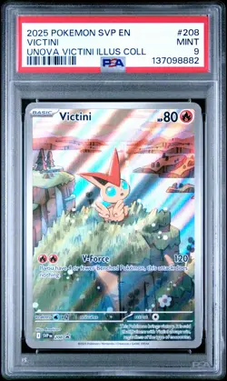 2025 POKEMON SVP EN-SV BLACK STAR PROMO #208 VICTINI PSA 9 - Image 1