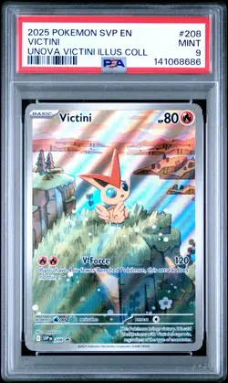 2025 POKEMON SVP EN-SV BLACK STAR PROMO #208 VICTINI PSA 9 - Image 1