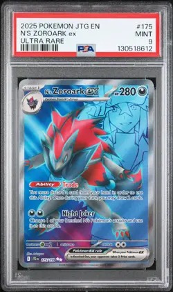 2025 POKEMON JTG EN-JOURNEY TOGETHER ULTRA RARE #175 N'S ZOROARK EX PSA 9 - Image 1