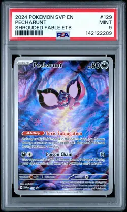 2024 POKEMON SVP EN-SV BLACK STAR PROMO #129 PECHARUNT PSA 9 - Image 1