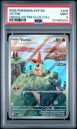 2025 POKEMON SVP EN-SV BLACK STAR PROMO #208 VICTINI PSA 9 - Image 1