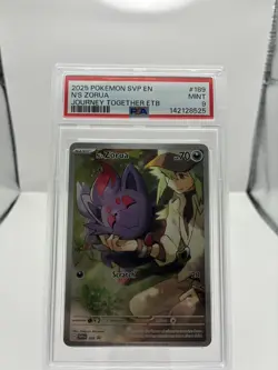 2025 POKEMON JOURNEY TOGETHER ETB PROMO #189 N'S ZORUA PSA 9 - Image 1
