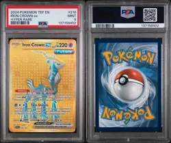 PSA 9 Iron Crown Ex Hyper Rare #216 2024 Pokemon Tef En-Temporal Forces - Image 3