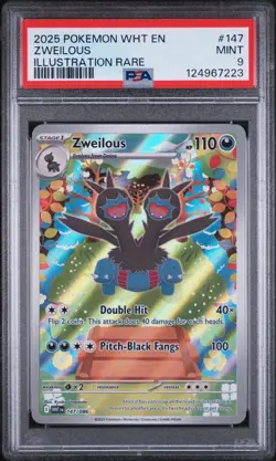 2025 POKEMON WHT EN-WHITE FLARE ILLUSTRATION RARE #147 ZWEILOUS PSA 9 - Image 1