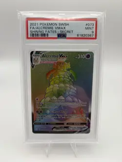 Pokemon Alcremie VMAX Shining Fates Secret Rare Holo #073/072 English 2021 PSA 9 - Image 1
