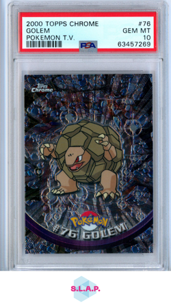 GOLEM POKEMON T.V. TOPPS CHROME POKEMON T.V. 2000 76 PSA 10 - Image 1