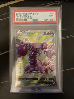 2020 Pokemon Sword & Shield Vivid Voltage Drapion V 175/185 PSA 9 Ultra Rare - Image 1