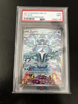 Pokemon TCG Palafin Illustration Rare Holo 200/197 SV03 Obsidian Flames PSA 9 - Image 1