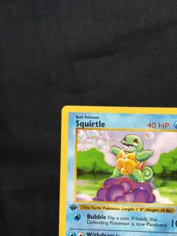 Pokemon Cards: Base Set 1st Edition Common: Squirtle 63/102 - Image 2