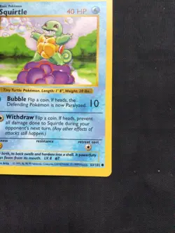 Pokemon Cards: Base Set 1st Edition Common: Squirtle 63/102 - Image 4