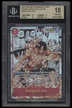 2024 One Piece Premium Booster PRB01 Manga Alternate Art Portgas.D.Ace BGS Pr 10 - Image 1