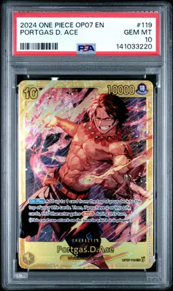 2024 ONE PIECE OP07-500 YEARS IN THE FUTURE #119 PORTGAS D. ACE PSA 10 - Image 1
