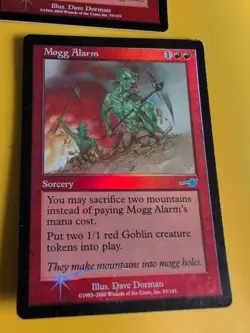 Mogg Alarm x2. Sorcery MTG 2 Card. OLD VINTAGE FOIL. NEMESIS. - Image 3