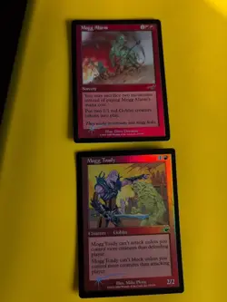 Mogg Alarm & Mogg Toady - Goblin MTG 2 Card. OLD VINTAGE FOIL. NEMESIS. - Image 1