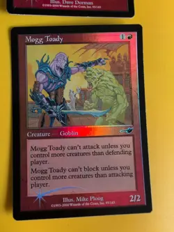 Mogg Alarm & Mogg Toady - Goblin MTG 2 Card. OLD VINTAGE FOIL. NEMESIS. - Image 2