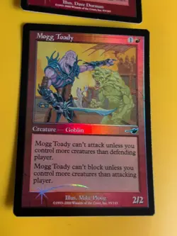 Mogg Alarm & Mogg Toady - Goblin MTG 2 Card. OLD VINTAGE FOIL. NEMESIS. - Image 3