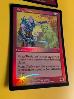 Mogg Alarm & Mogg Toady - Goblin MTG 2 Card. OLD VINTAGE FOIL. NEMESIS. - Image 4