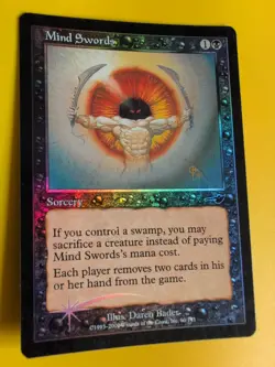 Mind Swords Sorcery MTG Card. OLD VINTAGE FOIL. NEMESIS. - Image 2