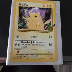 Jumbo 1995 Pikachu Gnaw Pokemon Card 58/102 Rare. 40 HP Good Condition!! - Image 1