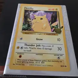 Jumbo 1995 Pikachu Gnaw Pokemon Card 58/102 Rare. 40 HP Good Condition!! - Image 2