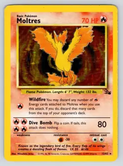Moltres Holo - Fossil Set 12/62 - 1999 Pokemon Card MP! WOtC - Image 1