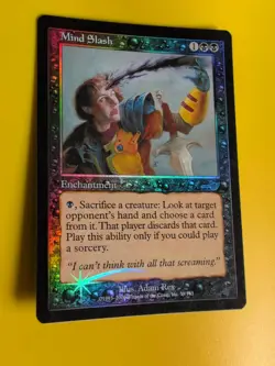 Mind Slash. Enchantment MTG Card. OLD VINTAGE FOIL. NEMESIS. - Image 2