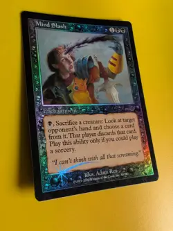 Mind Slash. Enchantment MTG Card. OLD VINTAGE FOIL. NEMESIS. - Image 3