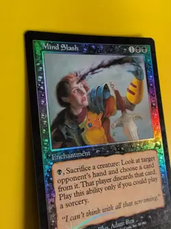 Mind Slash. Enchantment MTG Card. OLD VINTAGE FOIL. NEMESIS. - Image 4