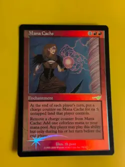 Mana Cache. Enchantment MTG Card. OLD VINTAGE FOIL. NEMESIS. - Image 1