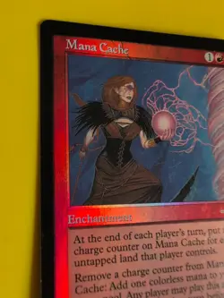 Mana Cache. Enchantment MTG Card. OLD VINTAGE FOIL. NEMESIS. - Image 4