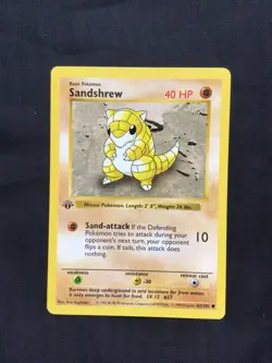 Pokemon Cards: Base Set 1st Edition Common: Sandshrew 62/102 - Image 1