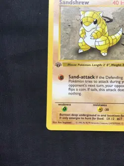 Pokemon Cards: Base Set 1st Edition Common: Sandshrew 62/102 - Image 5