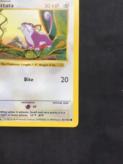 Pokemon Cards: Base Set 1st Edition Common: Rattata 61/102 - Image 4