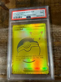 POKEMON 2021 Celebrations Ultra Prem Coll Full Art POKE BALL #146 PSA 9 Mint - Image 1