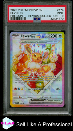 EEVEE EX PRE SUPER-PREMIUM COLL POKEMON SVP EN-SV BLCK STR PRM 2025 174 PSA 9 - Image 1