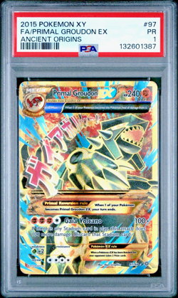 PSA 1 PR 2015 Pokemon XY Ancient Origins Full Art Primal Groudon EX 97/98 SHINY - Image 1