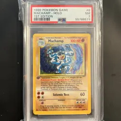 Pokemon TCG Machamp Base Set 8/102 Holo 1st Edition PSA 7 - Image 1